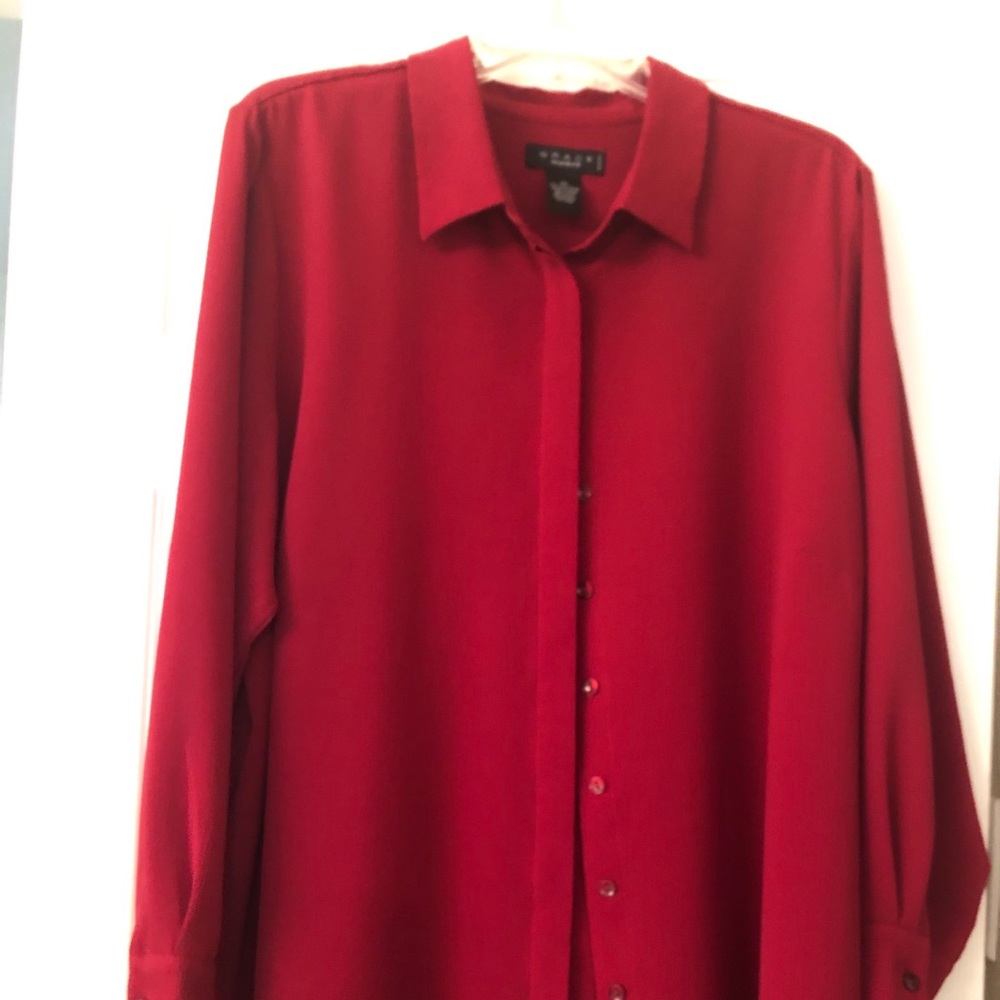 Grace Woman burgundy tunic blouse